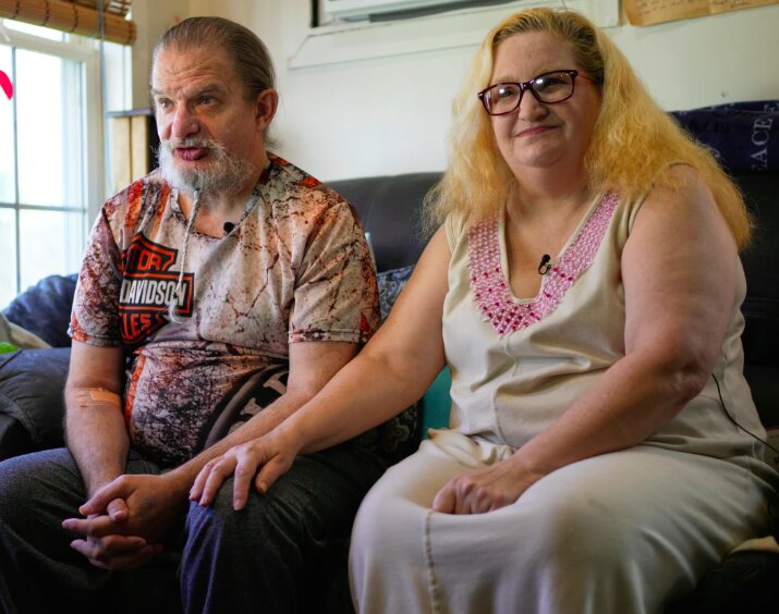 Brian and Brenda Marquis at home (AP Photo/Robert F. Bukaty)