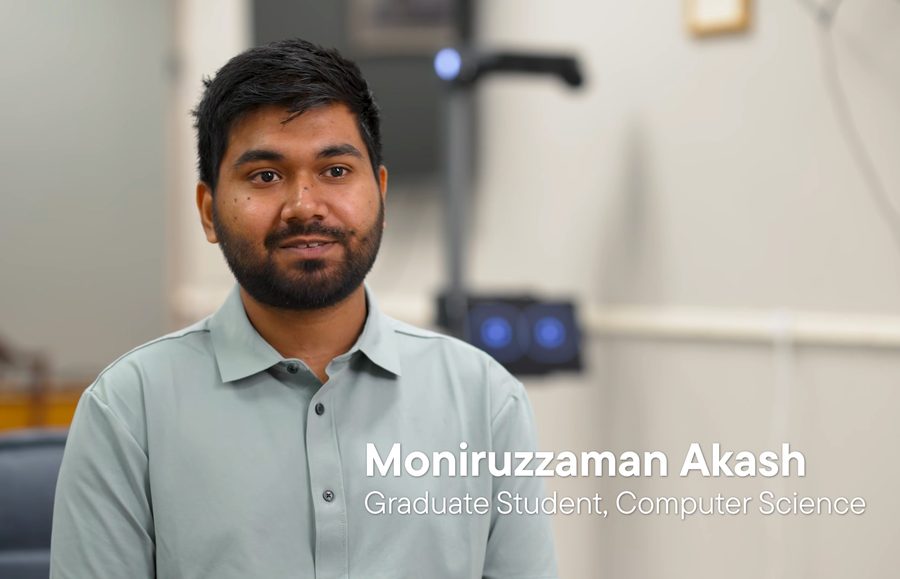 Moniruzzaman Akash interviewed by UNH Today about the dementia care robot